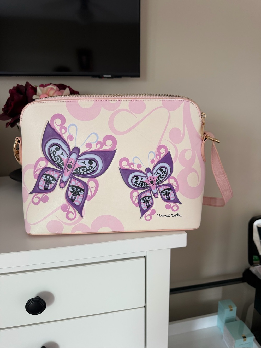NWT Oscardo Francis Dick Celebration of Life Butterfly Art Crossbody Bag - Picture 5 of 14